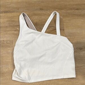 White Asymmetrical Strap Top